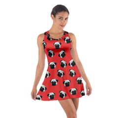 Pug Dog Pattern Cotton Racerback Dress by Valentinaart