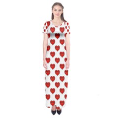 Emoji Heart Shape Drawing Pattern Short Sleeve Maxi Dress by dflcprintsclothing