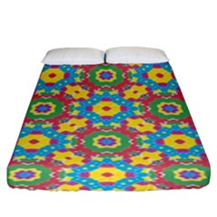 Geometric Multicolored Print Fitted Sheet (king Size) by dflcprints