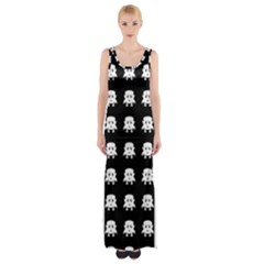 Emoji Baby Vampires Pattern Maxi Thigh Split Dress by dflcprintsclothing