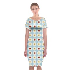 Ladybugs Pattern Classic Short Sleeve Midi Dress by linceazul