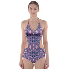 Fractalpurple 2 Cut-out One Piece Swimsuit by jcreative