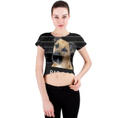 Bed Dog Crew Neck Crop Top by Valentinaart