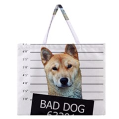 Bad Dog Zipper Large Tote Bag by Valentinaart