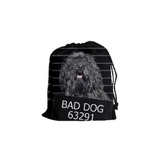 Bad Dog Drawstring Pouches (small)  by Valentinaart