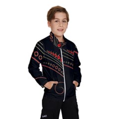 Flower Leaf Red Black Wind Breaker (kids) by Mariart