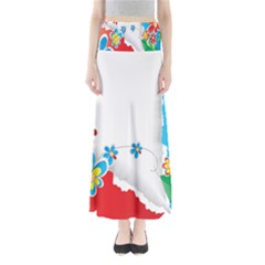 Flower Floral Papper Butterfly Star Sunflower Red Blue Green Leaf Maxi Skirts by Mariart