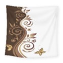 Leaf Brown Butterfly Square Tapestry (Large) View1