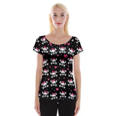 Cute Skulls  Women s Cap Sleeve Top by Valentinaart