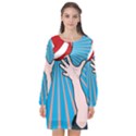 Volly Ball Sport Game Player Long Sleeve Chiffon Shift Dress  View1