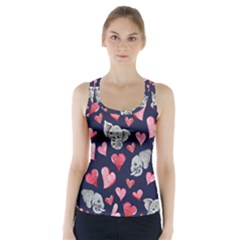 Elephant Lover Hearts Elephants Racer Back Sports Top by BubbSnugg