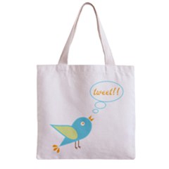 Cute Tweet Zipper Grocery Tote Bag by linceazul