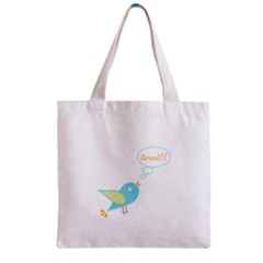 Cute Tweet Zipper Grocery Tote Bag by linceazul