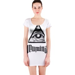 Illuminati Short Sleeve Bodycon Dress by Valentinaart