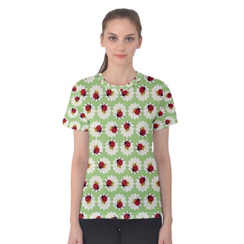 Ladybugs Pattern Women s Cotton Tee by linceazul