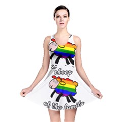 Rainbow Sheep Reversible Skater Dress by Valentinaart