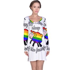 Rainbow Sheep Long Sleeve Nightdress by Valentinaart