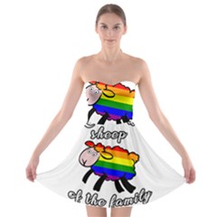 Rainbow Sheep Strapless Bra Top Dress by Valentinaart