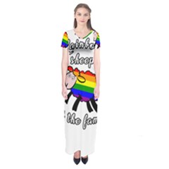 Rainbow Sheep Short Sleeve Maxi Dress by Valentinaart