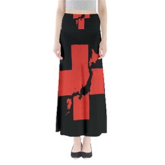 Sign Health Red Black Maxi Skirts by Mariart