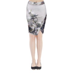 Watercolour Midi Wrap Pencil Skirt by DeneWestUK