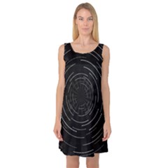 Abstract Black White Geometric Arcs Triangles Wicker Structural Texture Hole Circle Sleeveless Satin Nightdress by Mariart