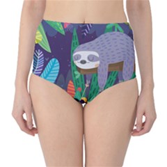 Sloth In Nature High-waist Bikini Bottoms by Mjdaluz