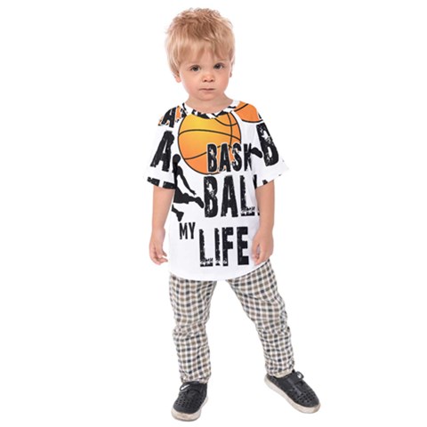 Basketball Is My Life Kids  Raglan Tee by Valentinaart