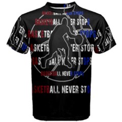 Basketball Never Stops Men s Cotton Tee by Valentinaart