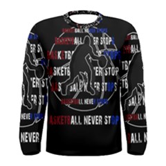 Basketball Never Stops Men s Long Sleeve Tee by Valentinaart