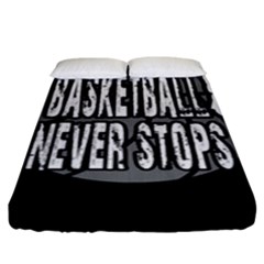 Basketball Never Stops Fitted Sheet (king Size) by Valentinaart