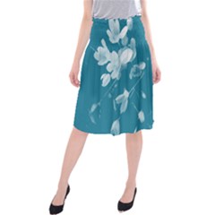 Autumn Crocus Blue Midi Beach Skirt by DeneWestUK