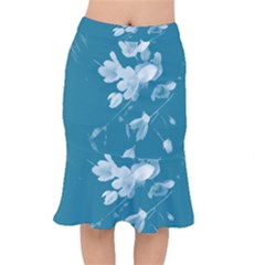 Autumn Crocus Blue Mermaid Skirt by DeneWestUK