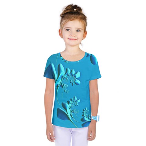 Amazing Floral Fractal A Kids  One Piece Tee by Fractalworld