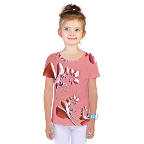 Amazing Floral Fractal B Kids  One Piece Tee by Fractalworld