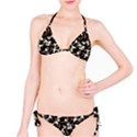 Dark Chinoiserie Floral Collage Pattern Bikini Set View1