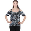 Skulls pattern Women s Cutout Shoulder Tee View1