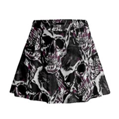 Skulls Pattern Mini Flare Skirt by ValentinaDesign