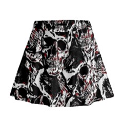 Skull Pattern Mini Flare Skirt by ValentinaDesign