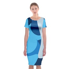 Blue Polka Classic Short Sleeve Midi Dress by Mariart