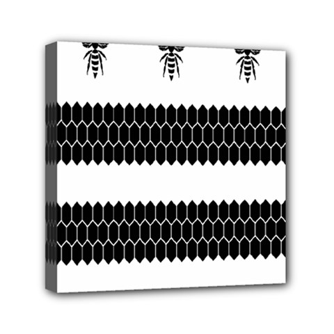 Wasp Bee Hive Black Animals Mini Canvas 6  X 6  by Mariart