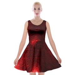 Box Lights Red Plaid Velvet Skater Dress by Mariart