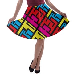 Hert Graffiti Pattern A-line Skater Skirt by Nexatart