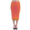 Scarlet Pimpernel Writing Orange Green Velvet Midi Pencil Skirt View1