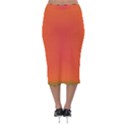 Scarlet Pimpernel Writing Orange Green Velvet Midi Pencil Skirt View2