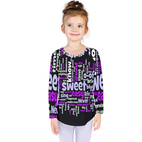 Writing Color Rainbow Sweer Love Kids  Long Sleeve Tee by Mariart