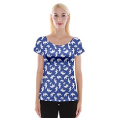 Birds Silhouette Pattern Women s Cap Sleeve Top by dflcprintsclothing