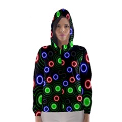 Neons Couleurs Circle Light Green Red Line Hooded Wind Breaker (women) by Mariart