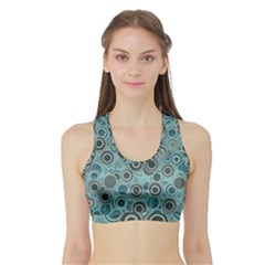 Abstract Aquatic Dream Sports Bra With Border by Ivana