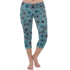 Abstract Aquatic Dream Capri Yoga Leggings by Ivana